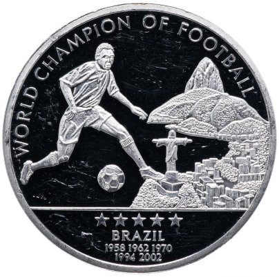 Медаль "Чемпионат мира по футболу 2010. Чемпион мира - Бразилия" ЮАР