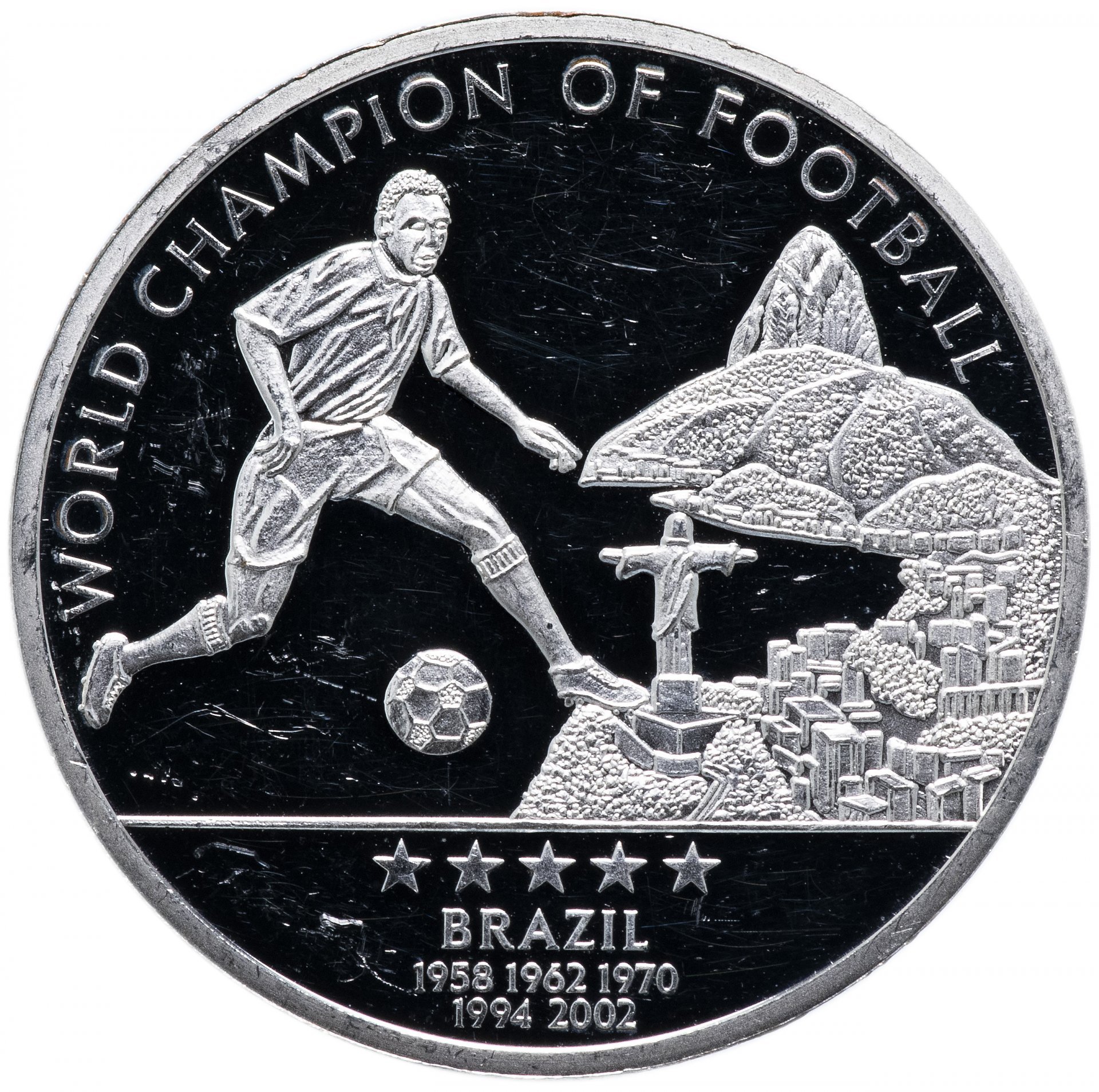 Медаль "Чемпионат мира по футболу 2010. Чемпион мира - Бразилия" ЮАР