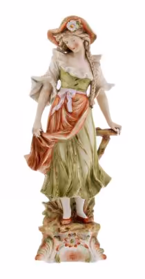 Статуэтка "Кокетка", фарфор, роспись, мануфактура "Sitzendorf", Германия,  1884-1902 гг.