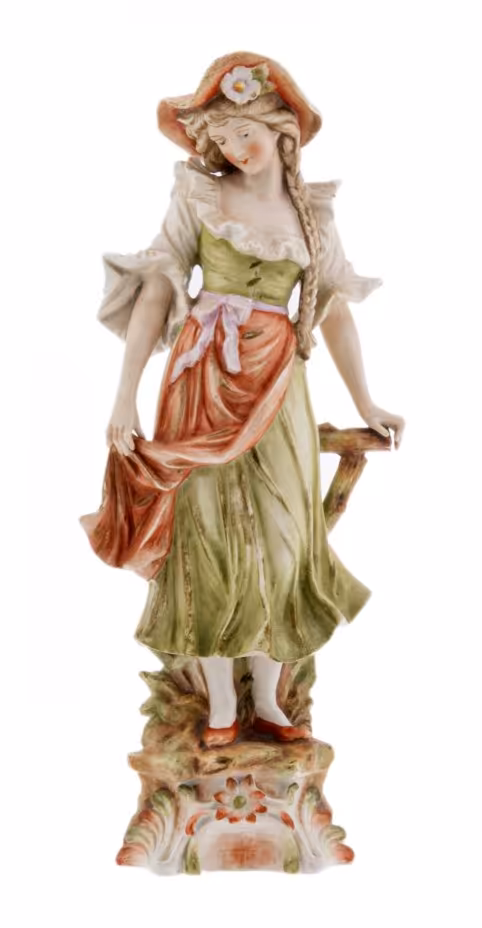 Статуэтка "Кокетка", фарфор, роспись, мануфактура "Sitzendorf", Германия,  1884-1902 гг.