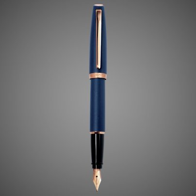 Перьевая ручка Aurora Style Resina Matt Blue PGT, перо - F, в подарочной коробке, Драгметаллы: позолота, позолота, смола