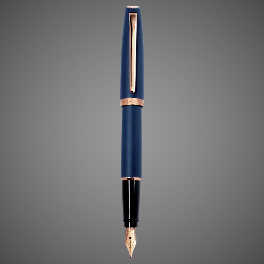 Перьевая ручка Aurora Style Resina Matt Blue PGT, перо - F, в подарочной коробке, Драгметаллы: позолота, позолота, смола