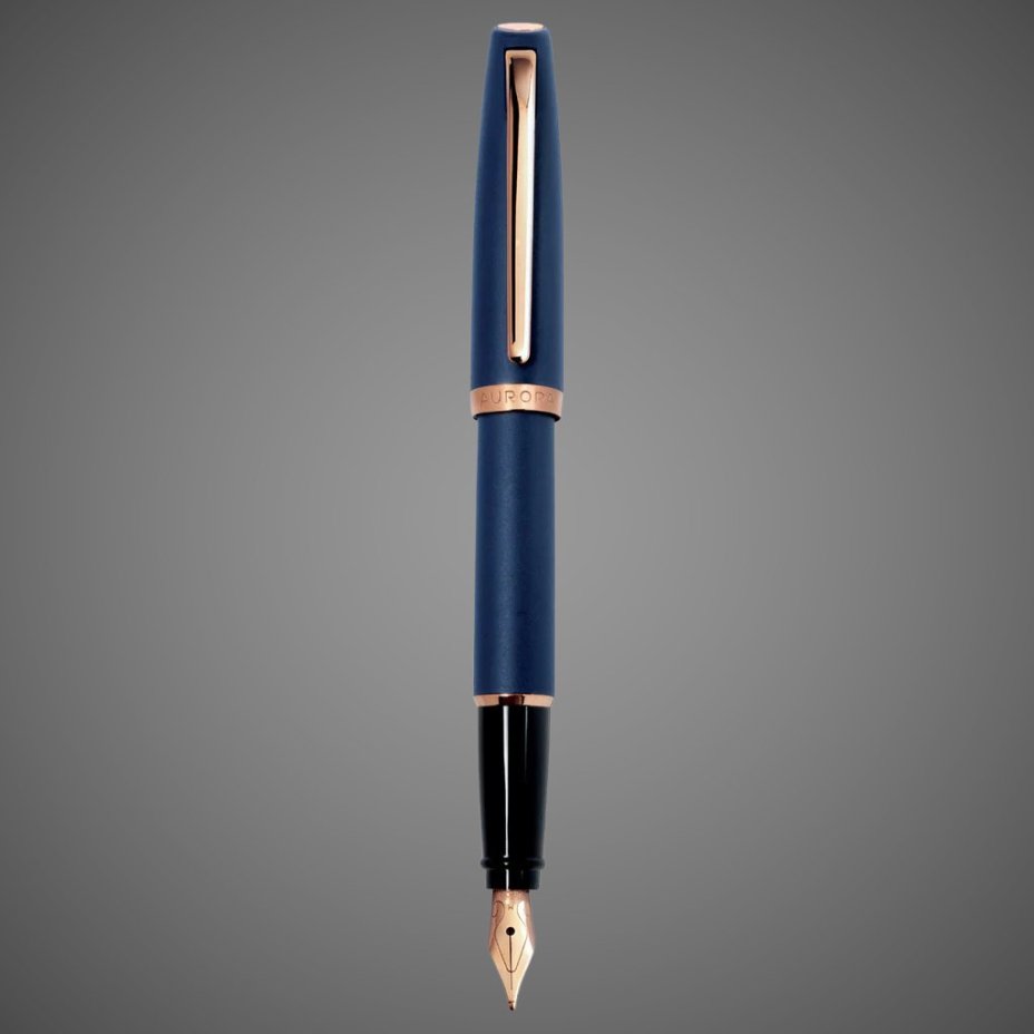 Перьевая ручка Aurora Style Resina Matt Blue PGT, перо - F, в подарочной коробке, Драгметаллы: позолота, позолота, смола