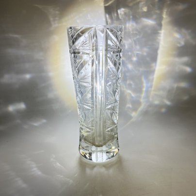 Вазочка с геометрическим декором, хрусталь, пресс, СССР, 1970-1990 гг.