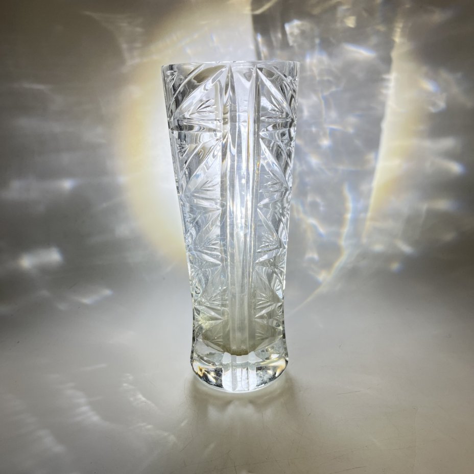 Вазочка с геометрическим декором, хрусталь, пресс, СССР, 1970-1990 гг.
