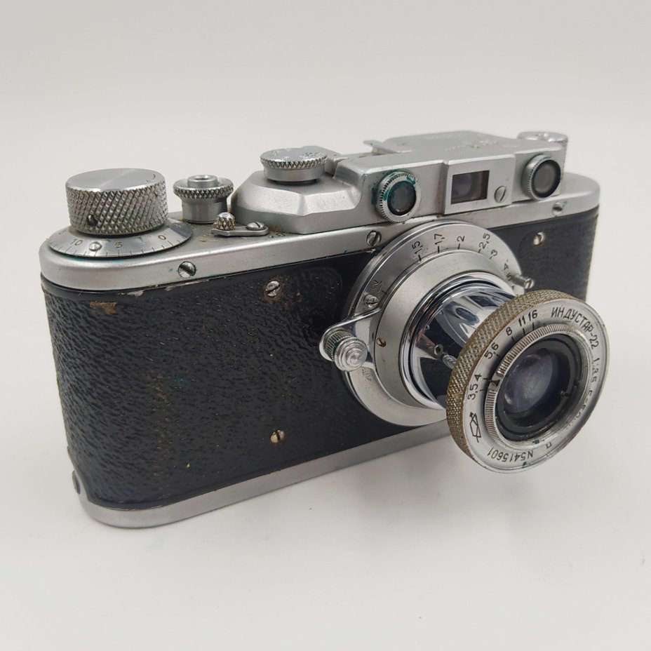 Фотоаппарат "Зоркий" с объективом "Индустар-22", металл, стекло, пластик, кожа, Красногорский механический завод (КМЗ), Красногорский механический завод (КМЗ)