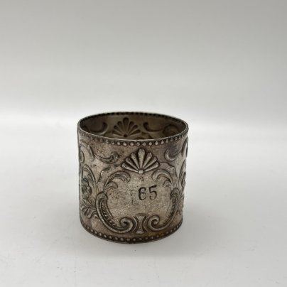Кольцо для салфеток с растительным декором, мельхиор (медь-никель), Кольчугинский завод цветных металлов, СССР, 1950-1960 гг.