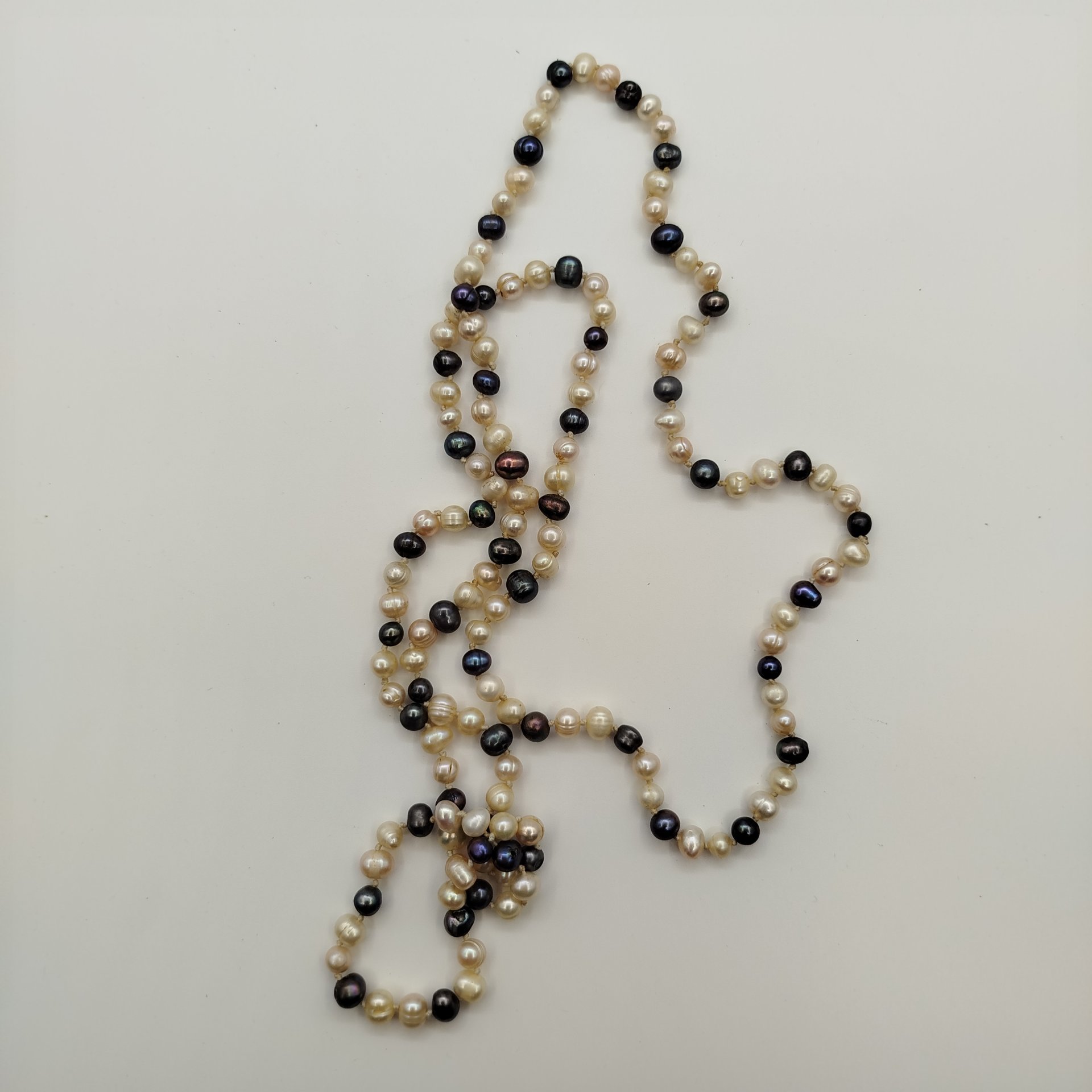 Бусы винтажные, ткань, речной жемчуг, Азия, 2000-2010 гг.