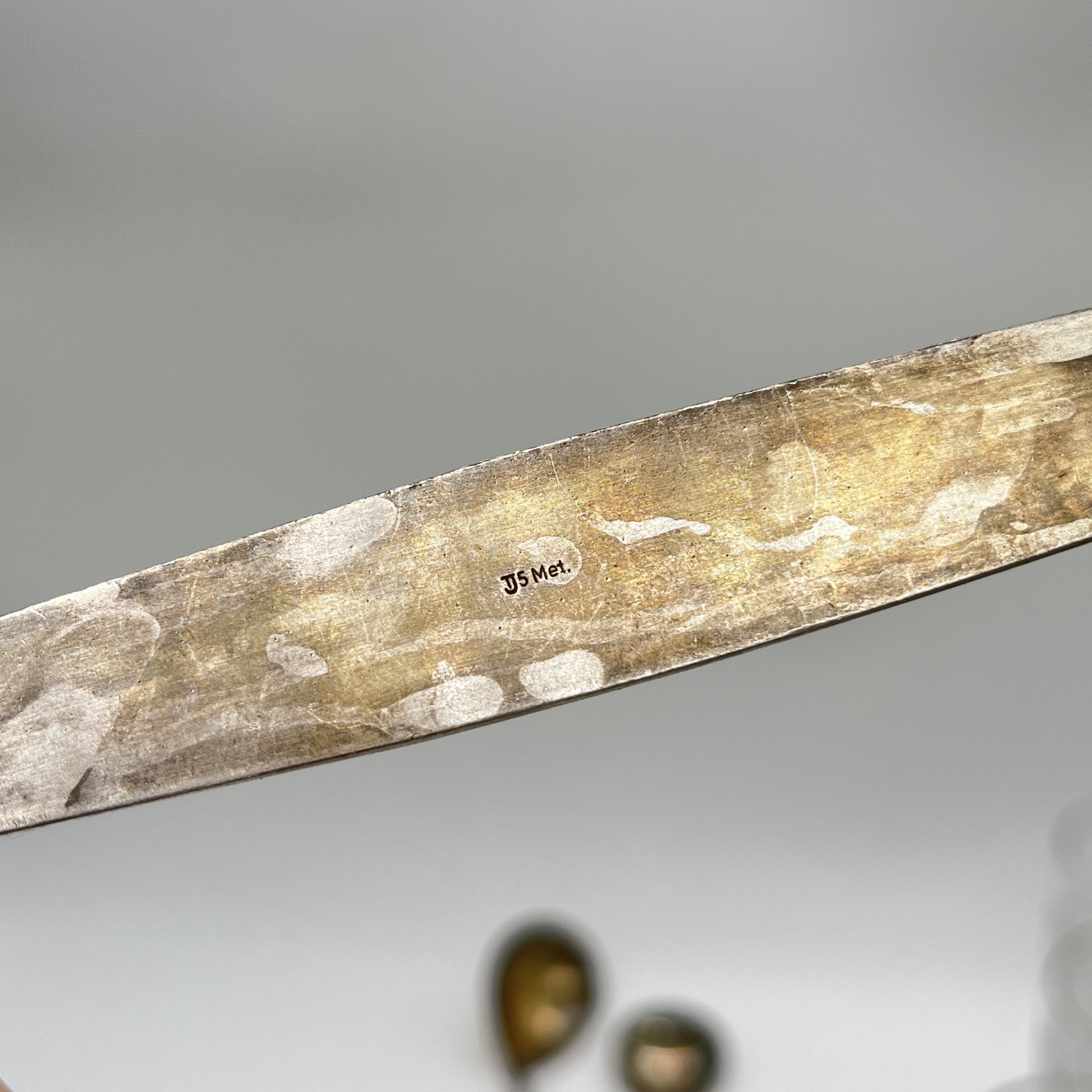 Набор из 3 сервировочных ложек (2 для салата и 1 для соуса) в подборе, мНЦ (медь-никель-цинк), Таллинский ювелирный завод, СССР, 1960-1980 гг.