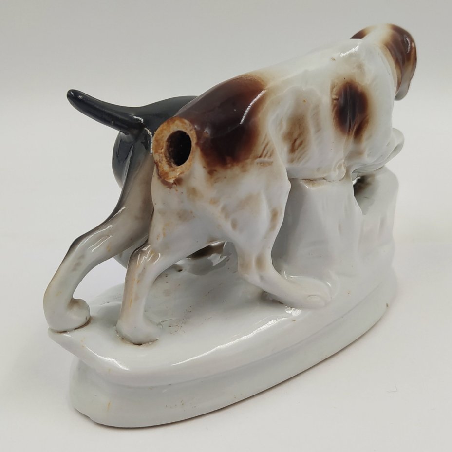 Статуэтка "Охотничьи собаки", фарфор, роспись, Carl Scheidig, Gräfenthal, Германия, 1906-1935 гг.