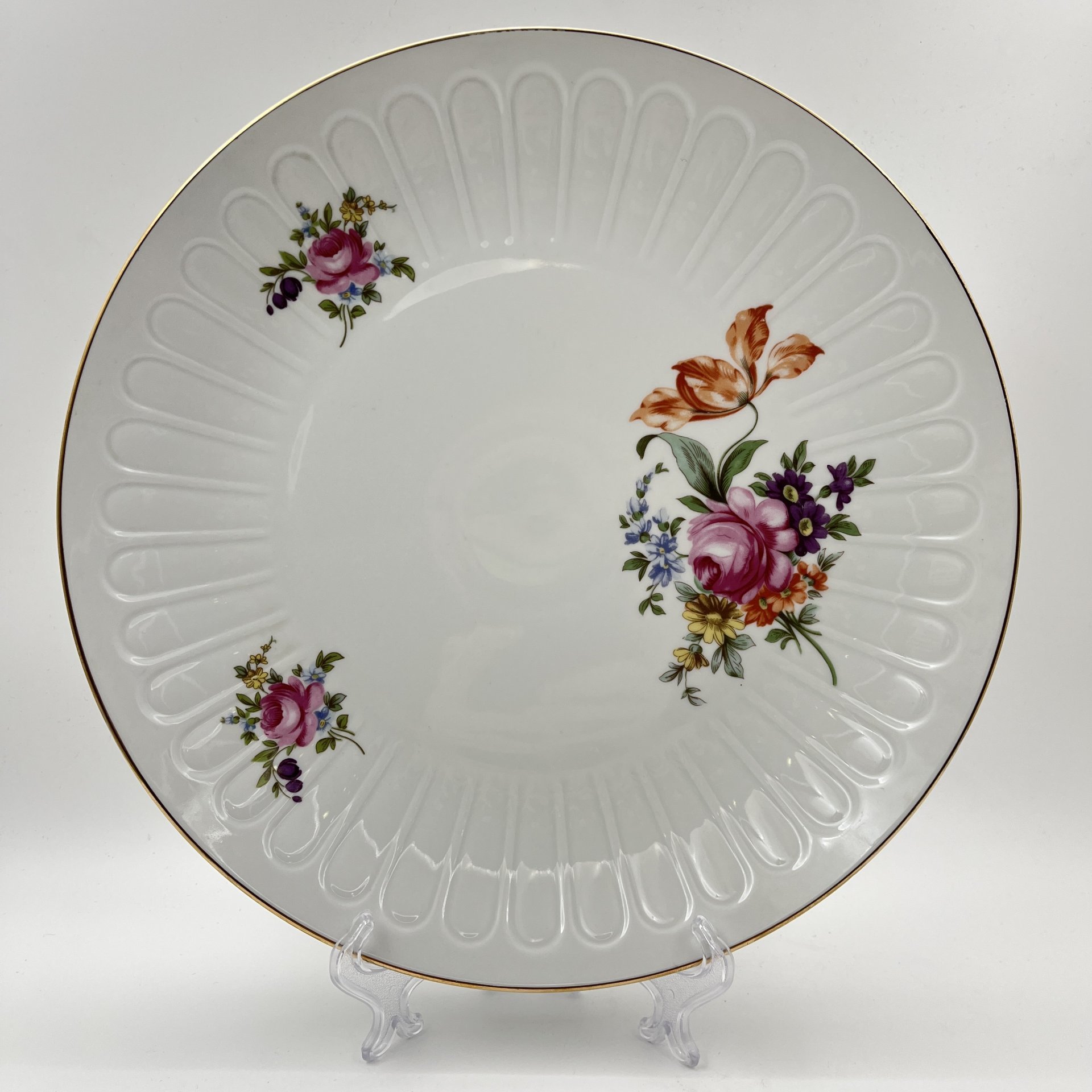 Блюдо сервировочное "Мейсенский букет", фарфор, деколь, золочение, Graf Von Henneberg Porzellan, 1777 Jlmenau, ГДР, 1977-1990 гг.