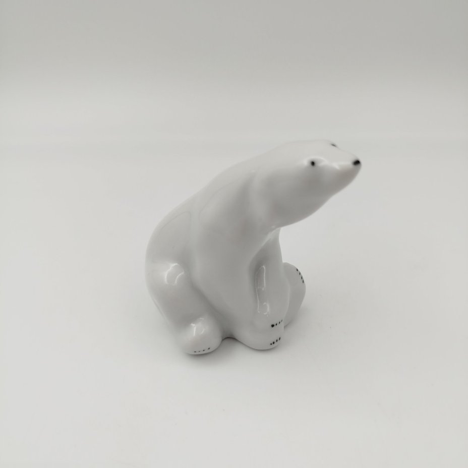 Статуэтка "Белый медведь", фарфор, роспись, Артель «Прогресс», СССР, 1950-1980 гг.