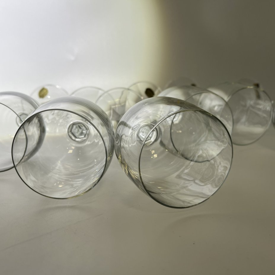 Набор из 6 бесцветных бокалов для вина, "Bohemian glass"
