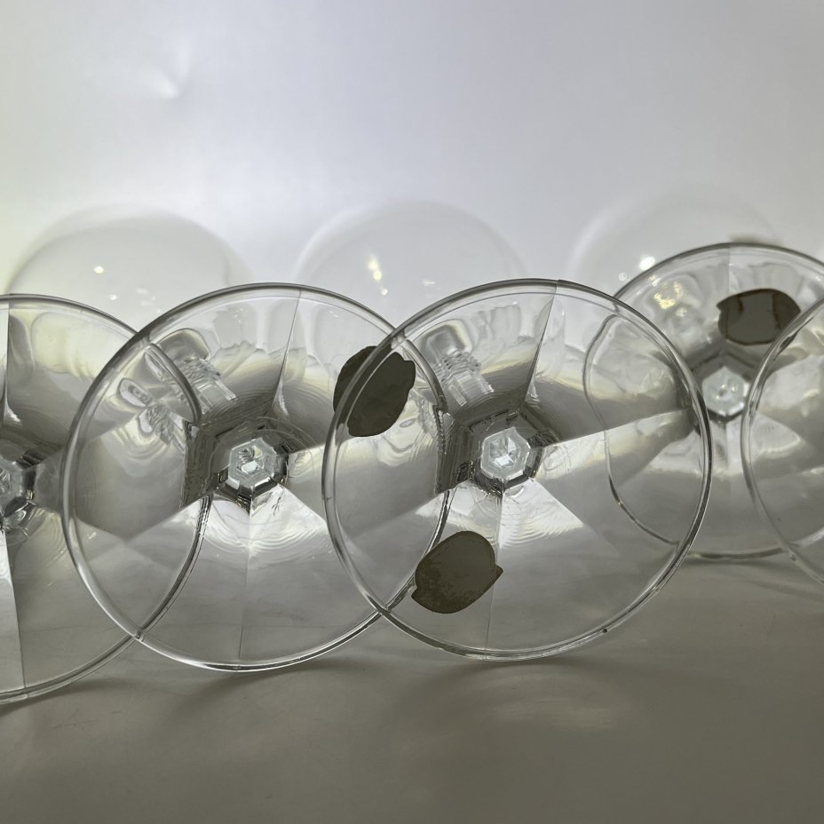 Набор из 6 бесцветных бокалов для вина, "Bohemian glass"