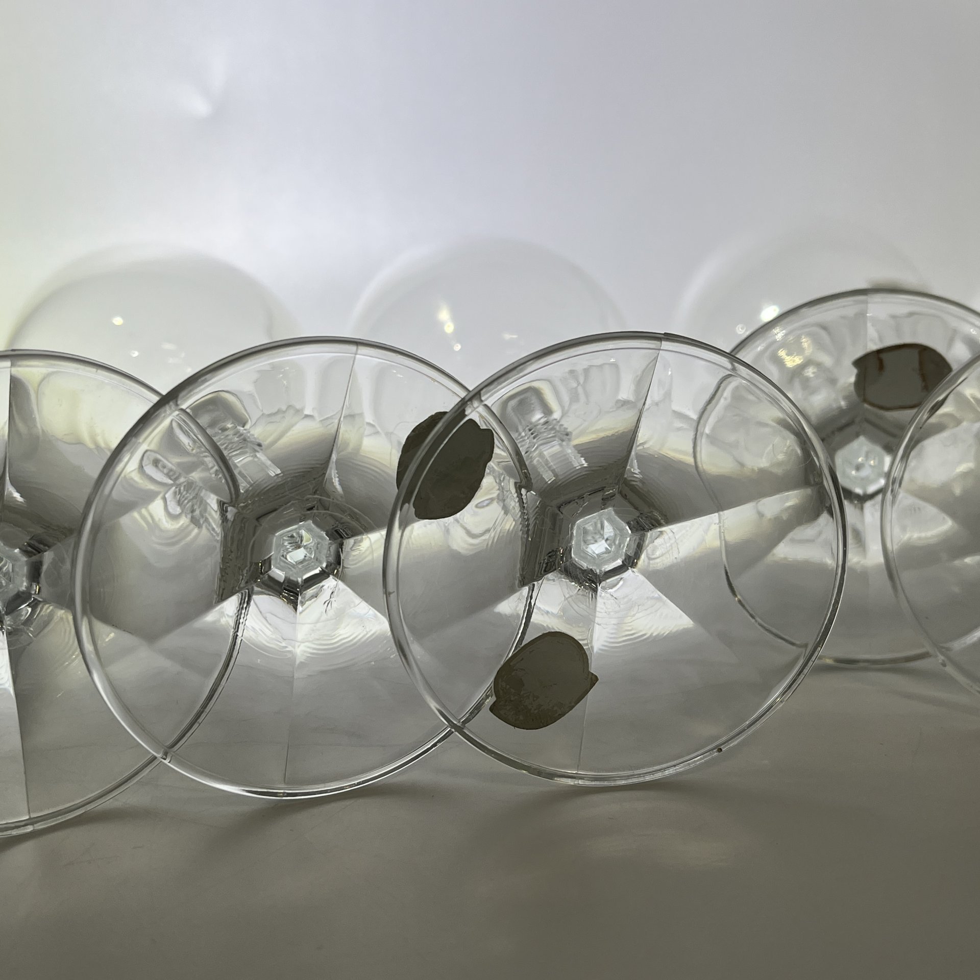 Набор из 6 бесцветных бокалов для вина, "Bohemian glass"