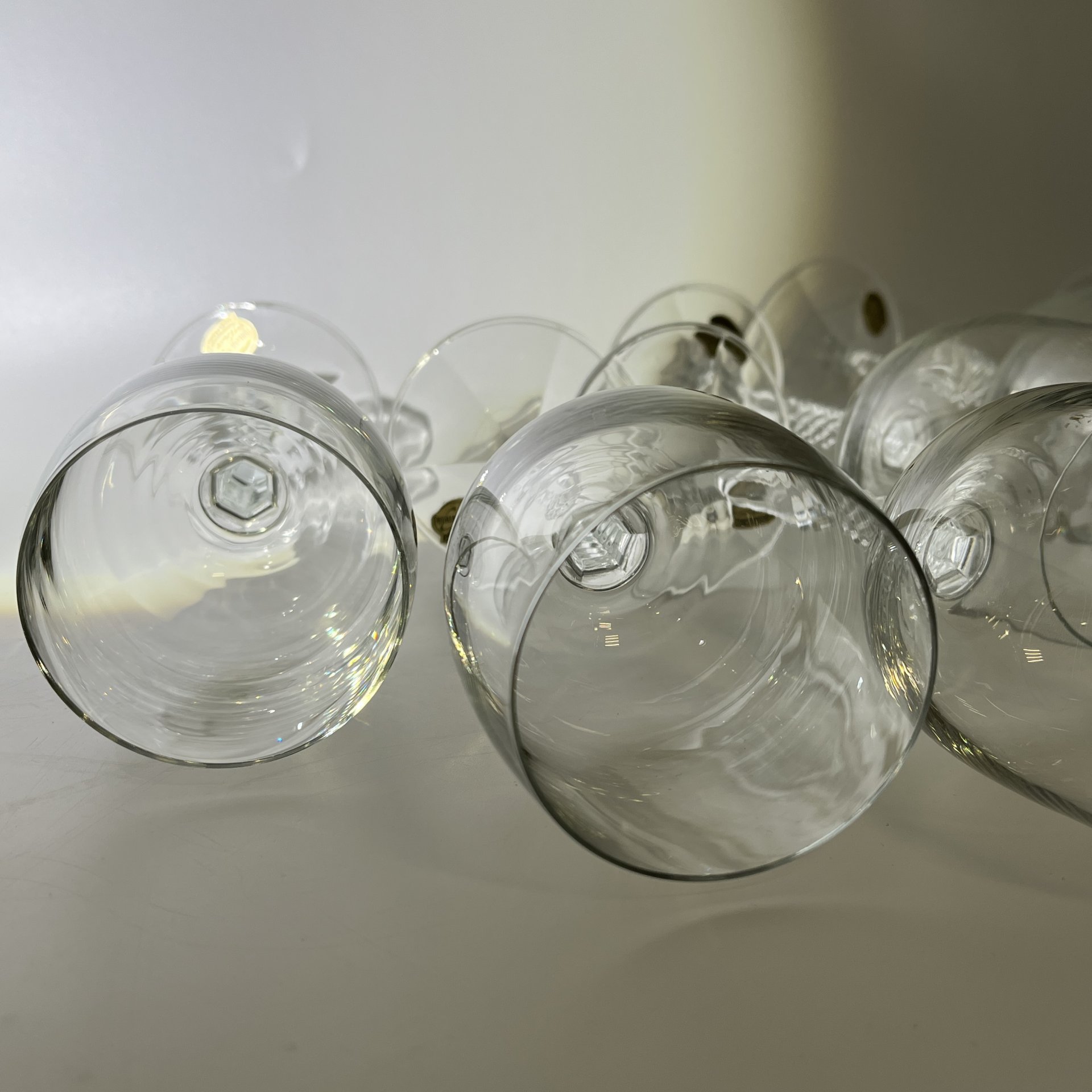 Набор из 6 бесцветных бокалов для вина, "Bohemian glass"