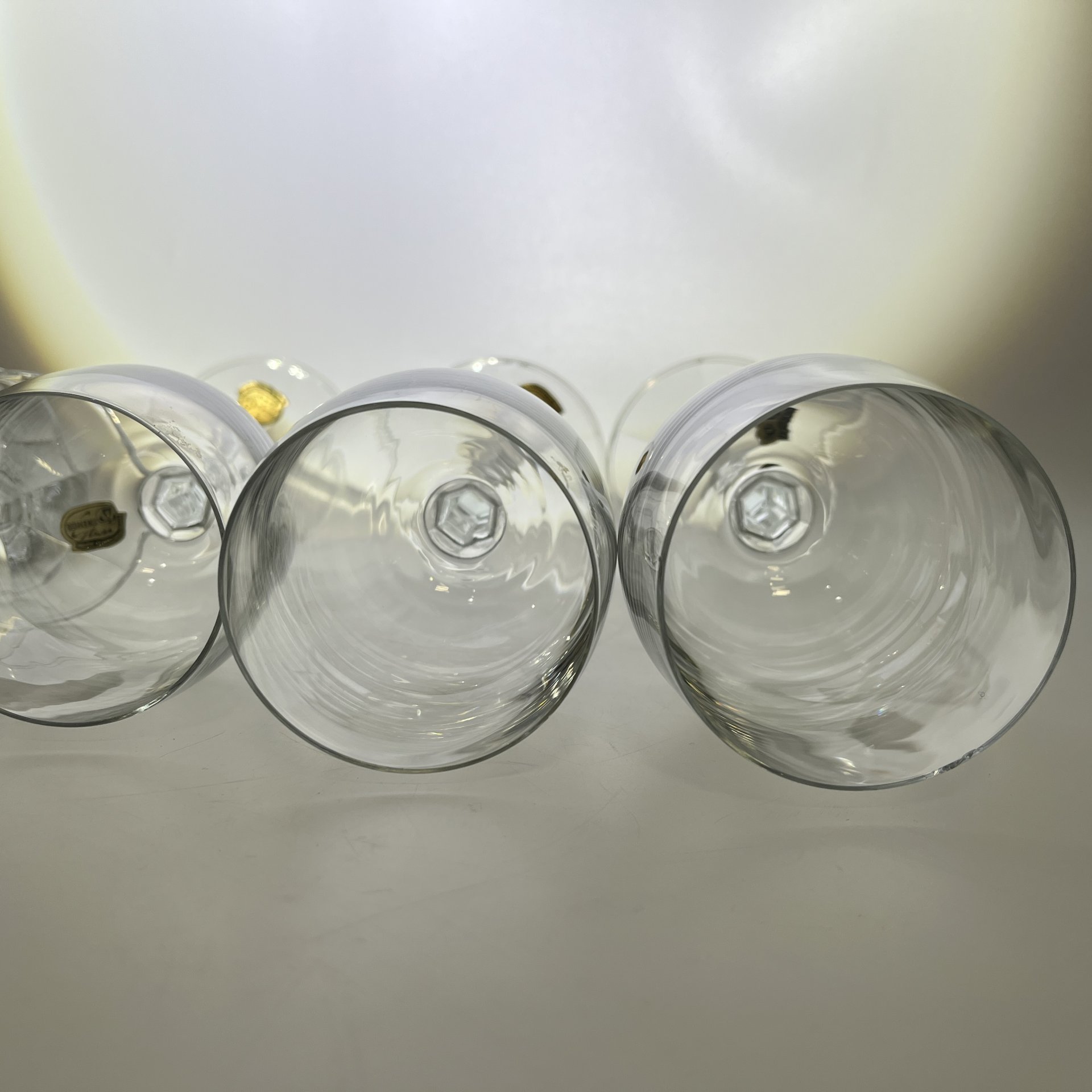 Набор из 6 бесцветных бокалов для вина, "Bohemian glass"