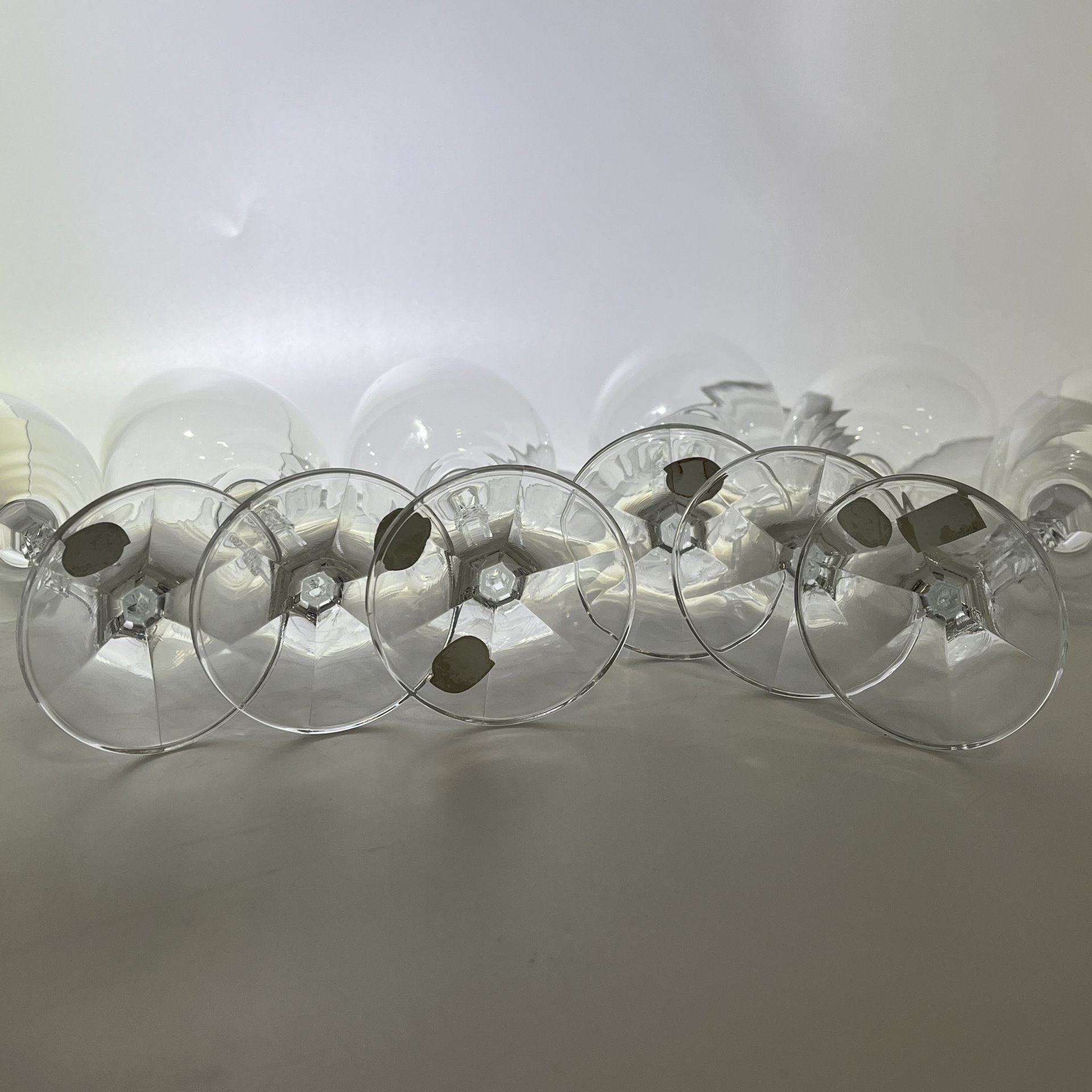Набор из 6 бесцветных бокалов для вина, "Bohemian glass"