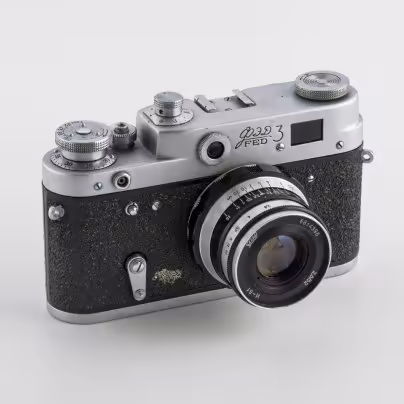 Фотоаппарат "ФЭД-3" с объективом "Индустар-61 Л/Д" в оригинальном кофре, Харьковский машиностроительный завод им. Дзержинского (ФЭД)