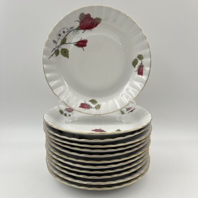 Набор из 12-ти десертных тарелок, украшенных изображением розы