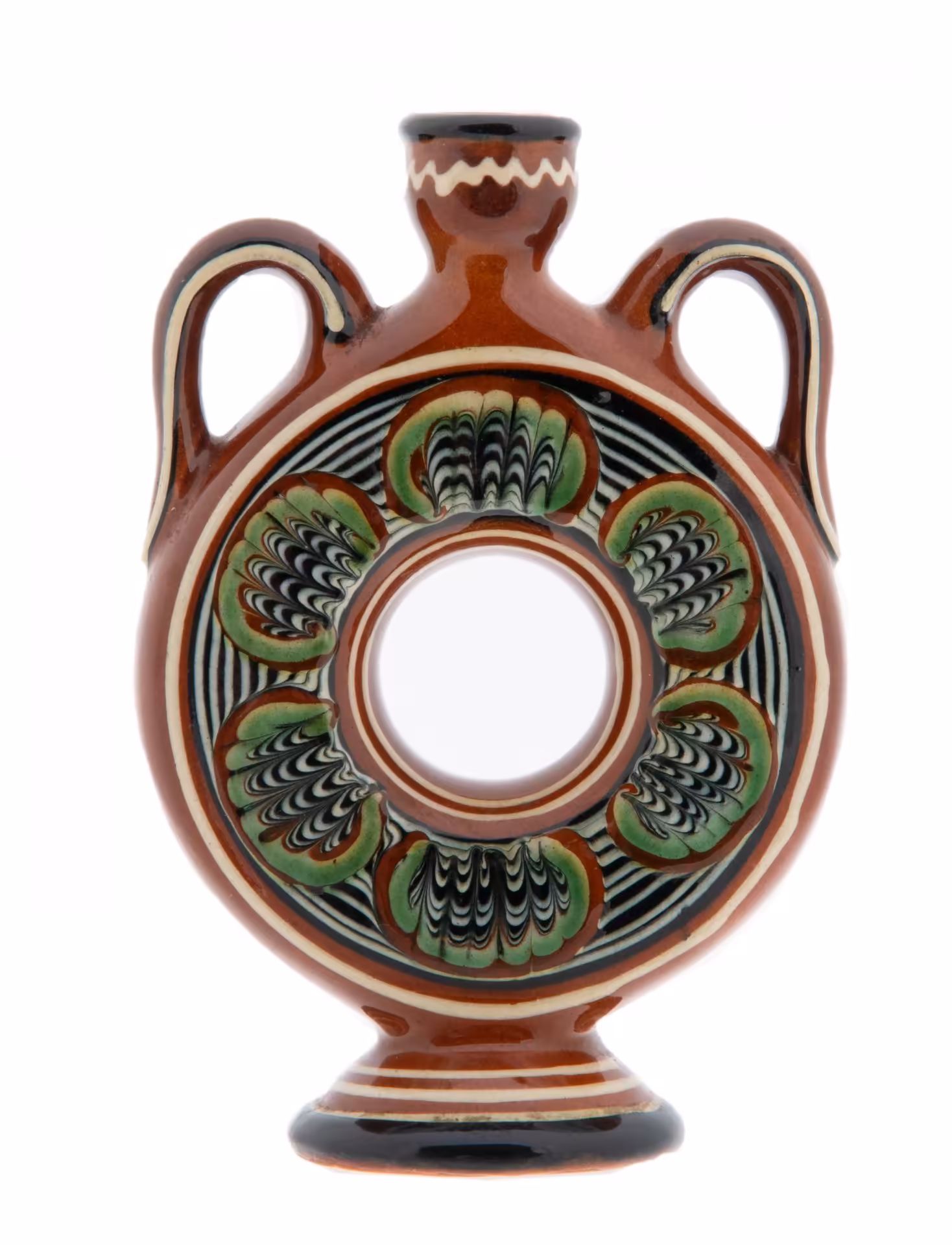 Декоративная миниатюрная ваза, керамика, глазурь, СССР, 1970-1990 гг.