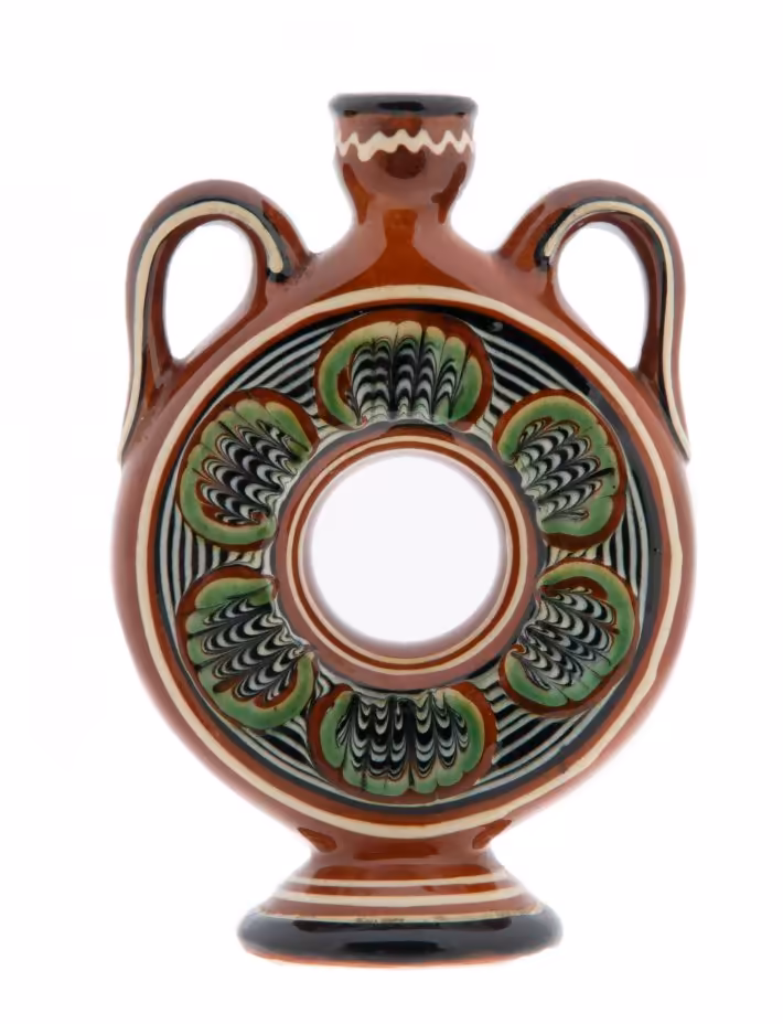 Декоративная миниатюрная ваза, керамика, глазурь, СССР, 1970-1990 гг.