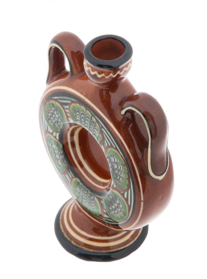 Декоративная миниатюрная ваза, керамика, глазурь, СССР, 1970-1990 гг.