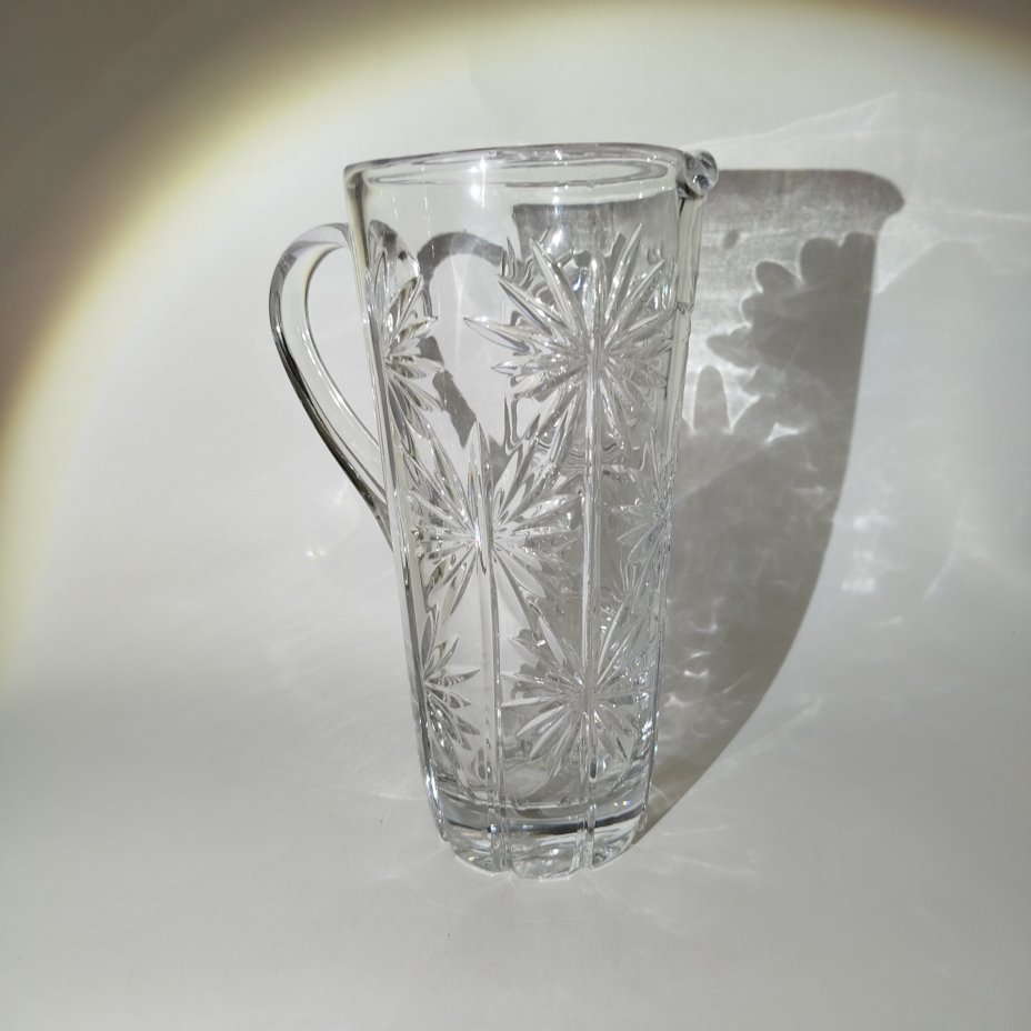Кувшин с цветочным декором, хрусталь, СССР, 1970-1980 гг.