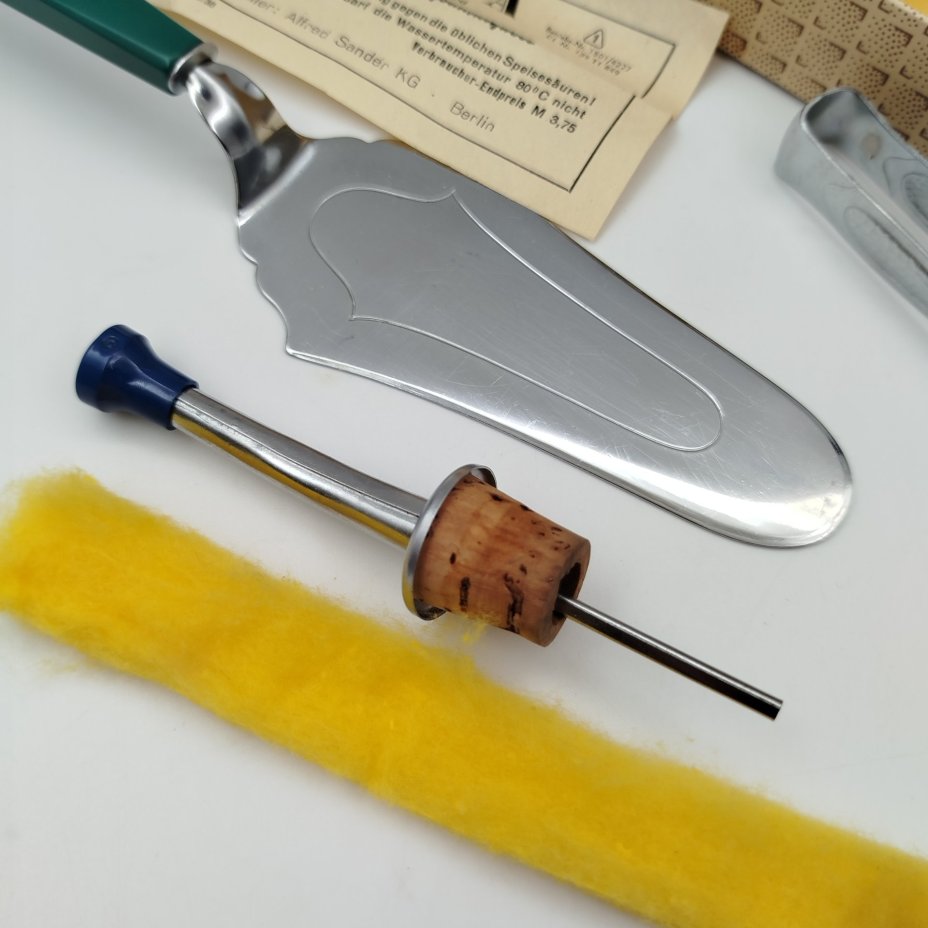 Набор для подачи  закусок (лопатка, пробка для бутылки, щипцы), Alfred Sander KG