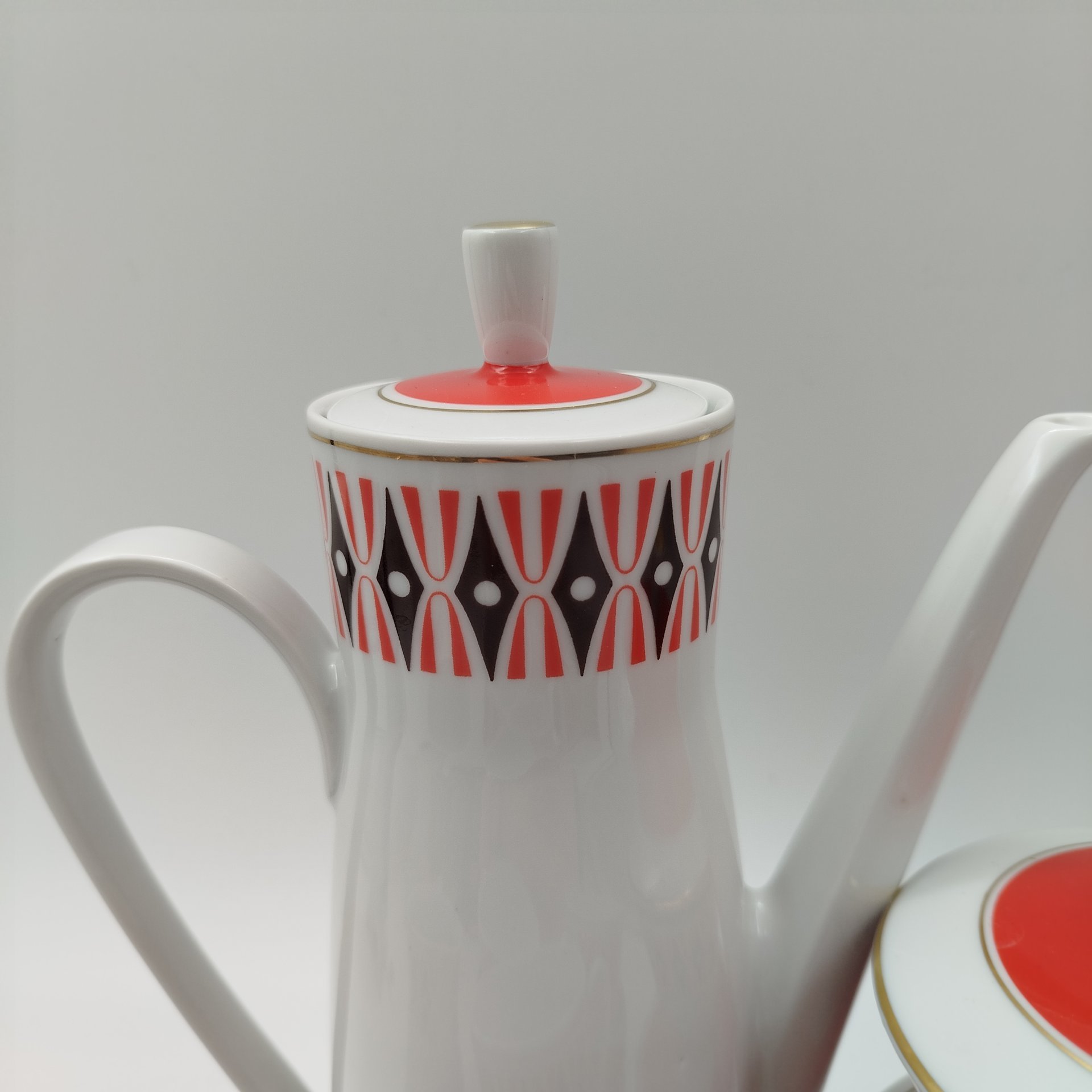 Сервиз кофейный на 6 персон (15 предметов) с минималистичным орнаментом