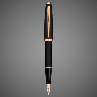 Перьевая ручка Aurora Style Resina Matt Black PGT, перо - F, в подарочной коробке, Драгметаллы: позолота, позолота, смола