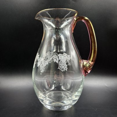 Кувшин "Лоза", фирма "Rona", стекло, люстр, золочение, Словакия, 2010-2025 гг.