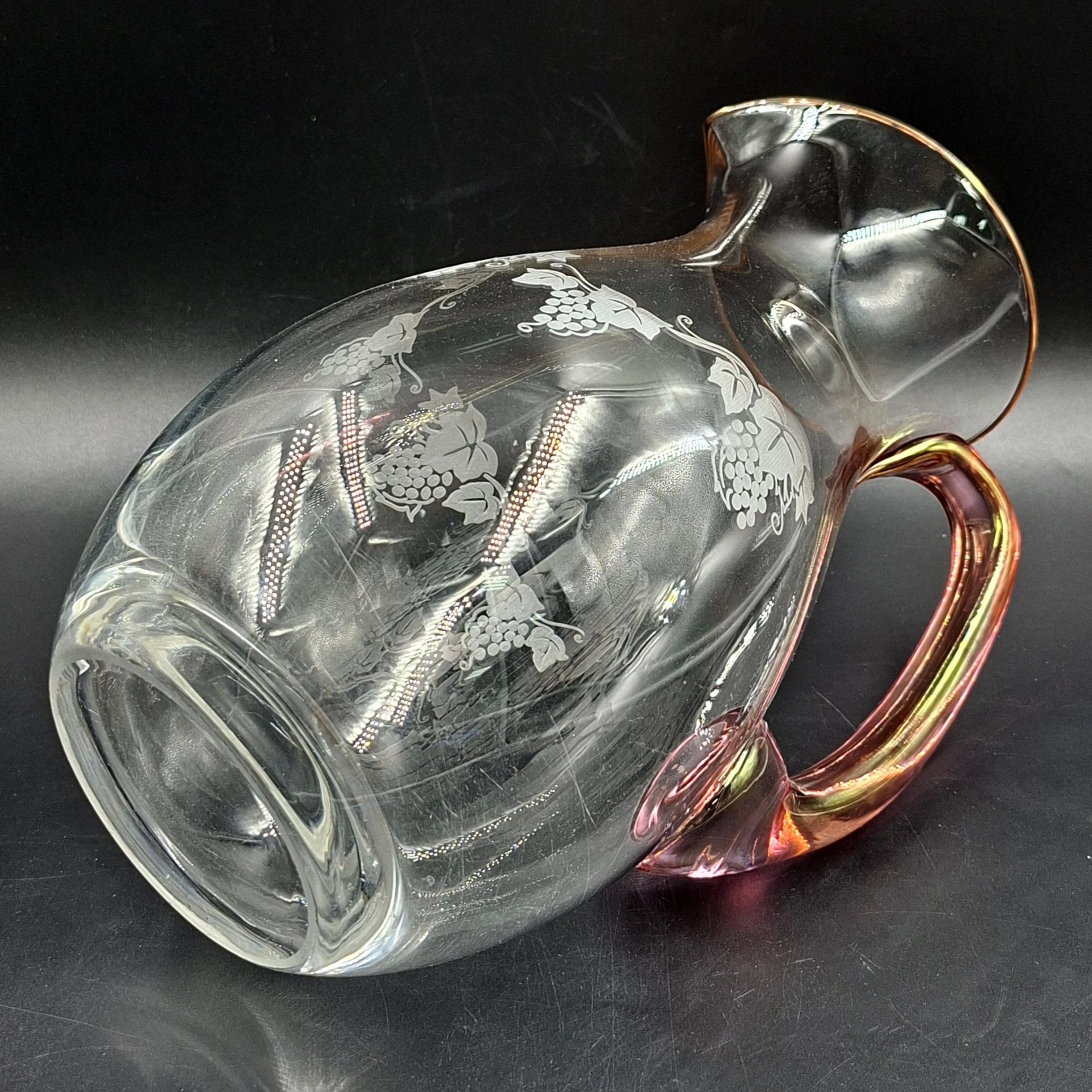 Кувшин "Лоза", фирма "Rona", стекло, люстр, золочение, Словакия, 2010-2025 гг.