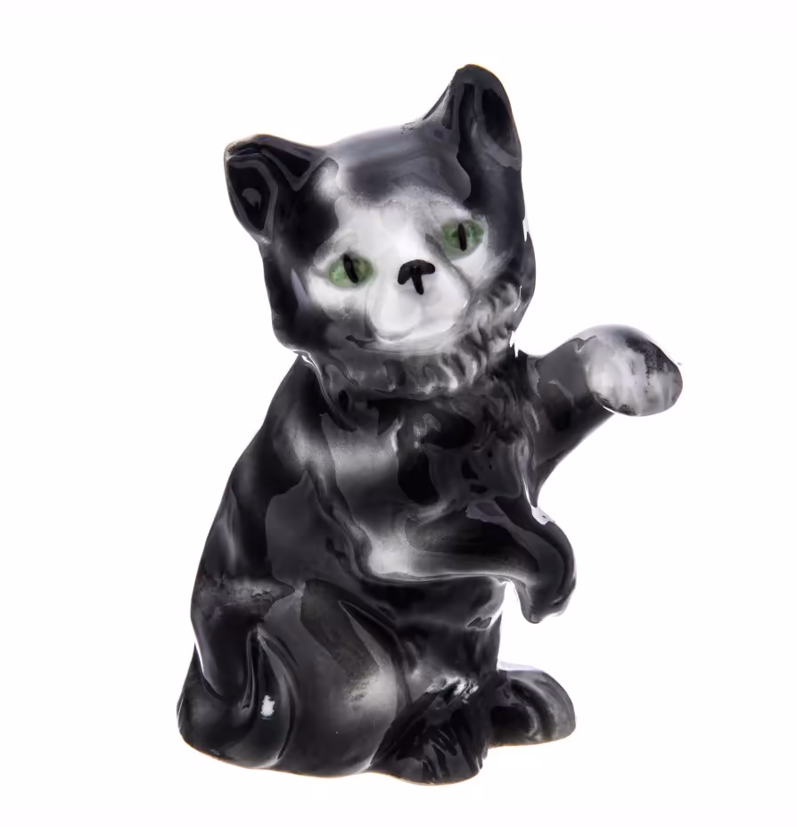 Статуэтка "Кошка", фарфор, роспись, ГДР, 1970-1990 гг.