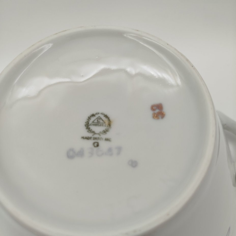 Супница трапецевидной формы с цветочным декором, фарфор, деколь, золочение, Chodziez, Польша, 1964-1990 гг.