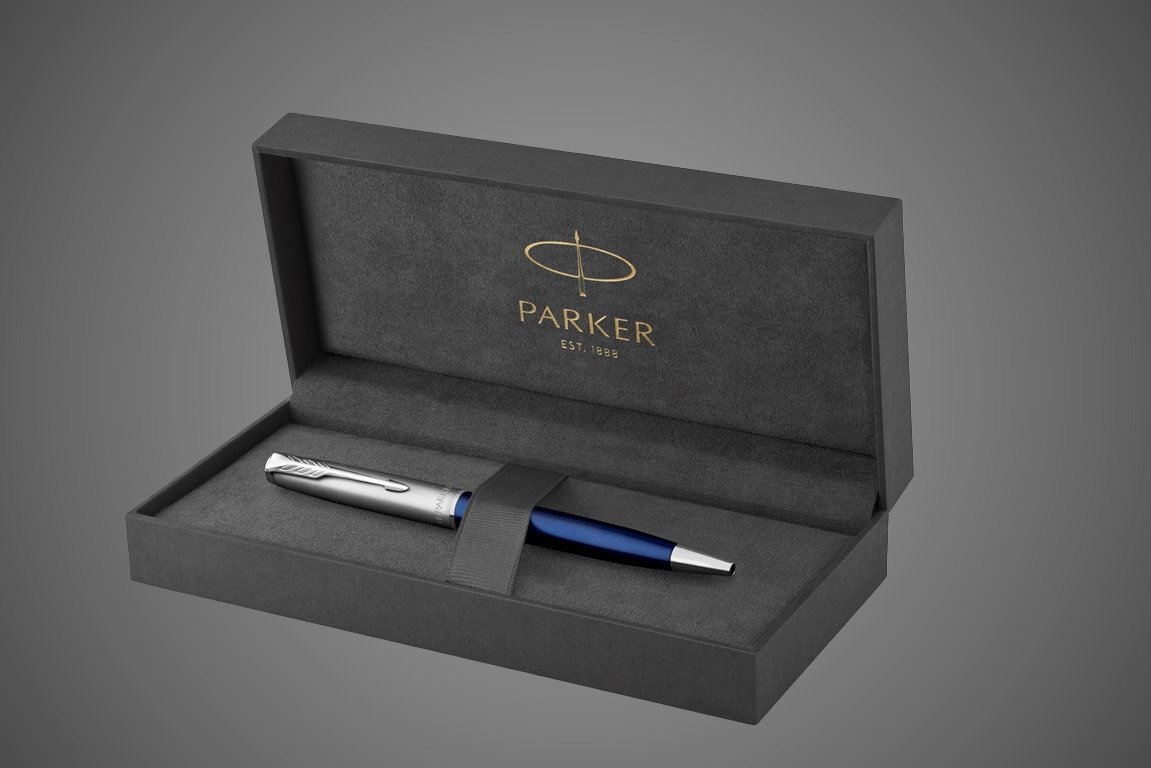 Шариковая ручка Parker Sonnet Entry Point Blue Stee CT, стержень: M, цвет чернил: black , в подарочной упаковке, Металлы: нержавеющая сталь, палладий