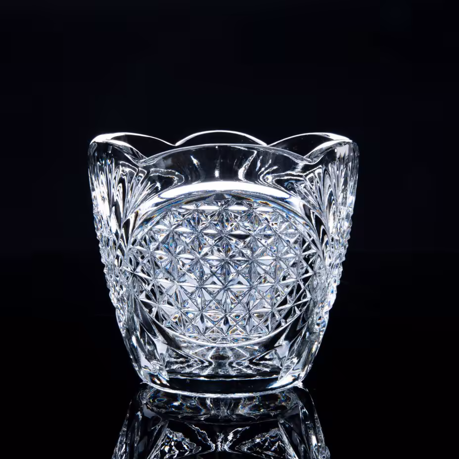 Ваза с рельефным декором, хрусталь, алмазная грань, СССР, 1970-1990 гг.