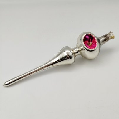 Игрушка елочная "Пика" (навершие/наконечник на елку), стекло, краска, СССР, 1960-1980 гг.