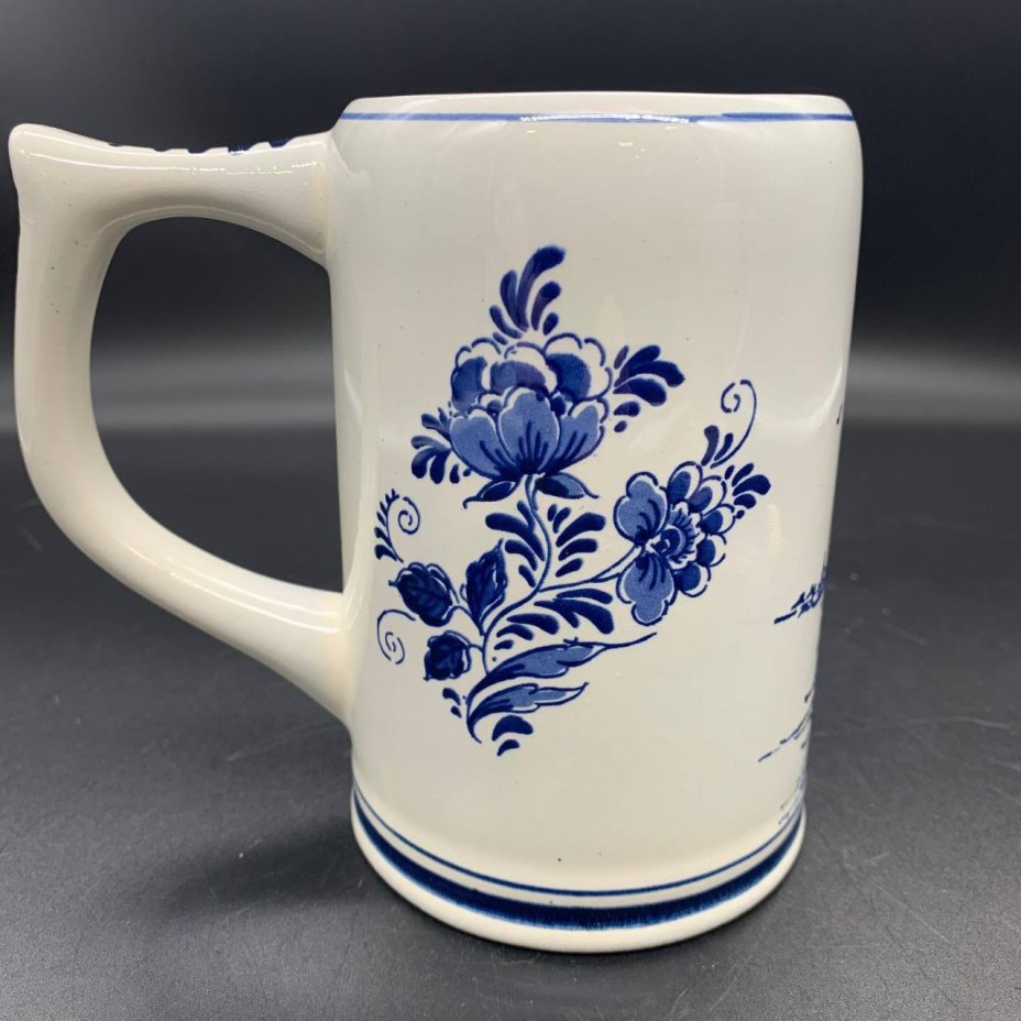 Пившая кружка с голландским пейзажем, Delfts Blauw