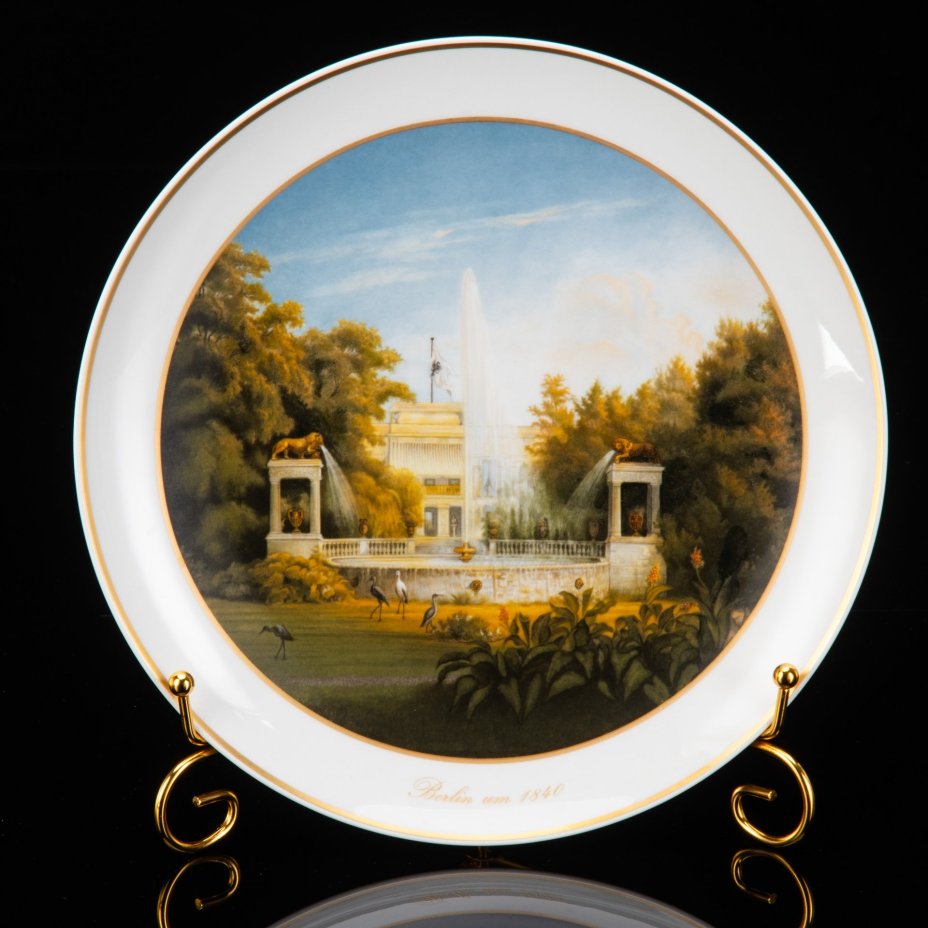 Тарелка декоративная "Дворец Глинике, 1847 г.", автор Карл Даниэль Фрейданк, KPM (Königliche Porzellan-Manufaktur)