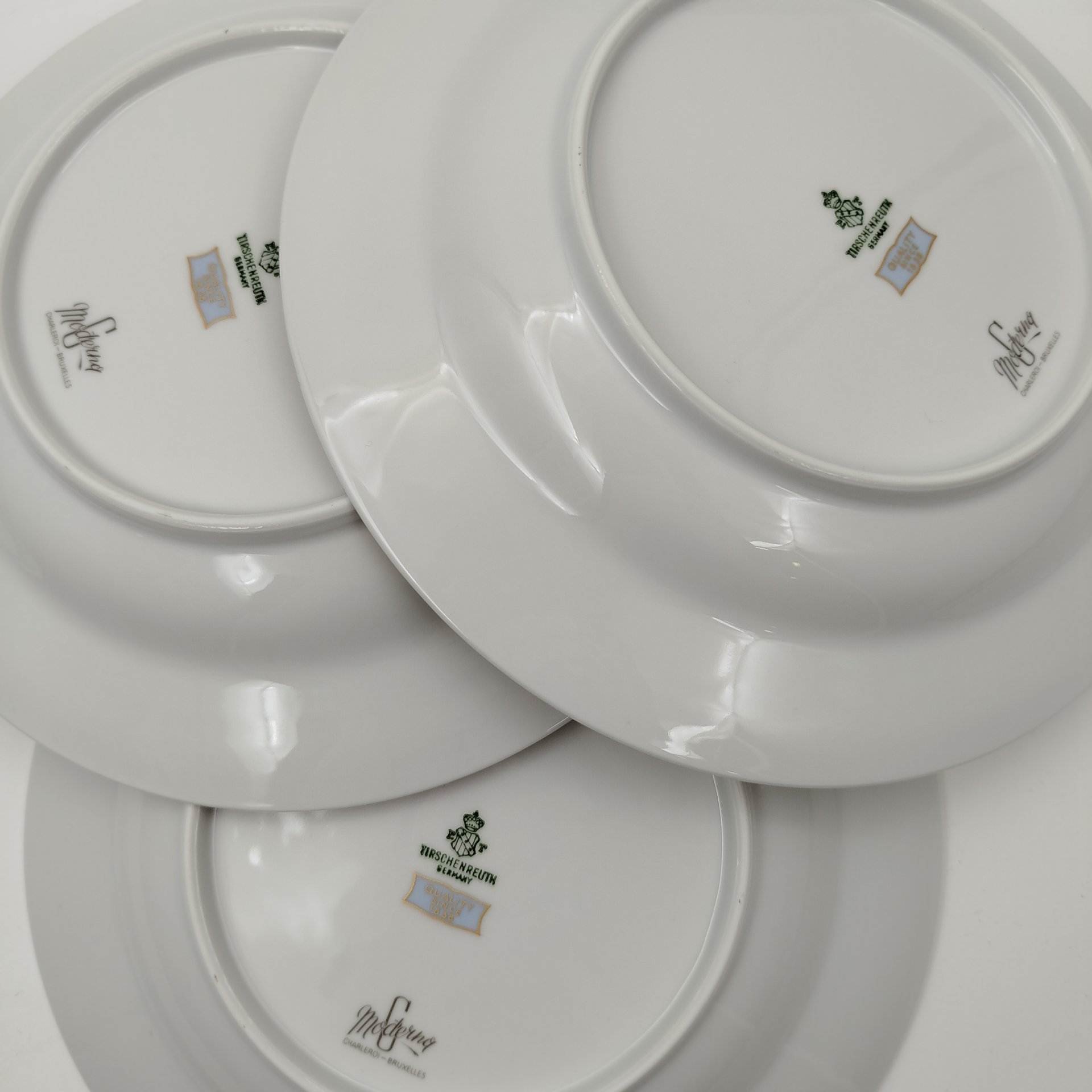 Набор глубоких (суповых) тарелок с растительным декором на 6 персон, серия "Charleroi-Bruxelles", фарфор, золочение, Tirschenreuth, Германия, 1969-1990 гг.