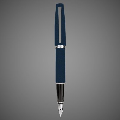 Перьевая ручка Aurora Style Velvet Blue CT, перо - F, в подарочной коробке, Материал ткани: бархат, велюр, хром