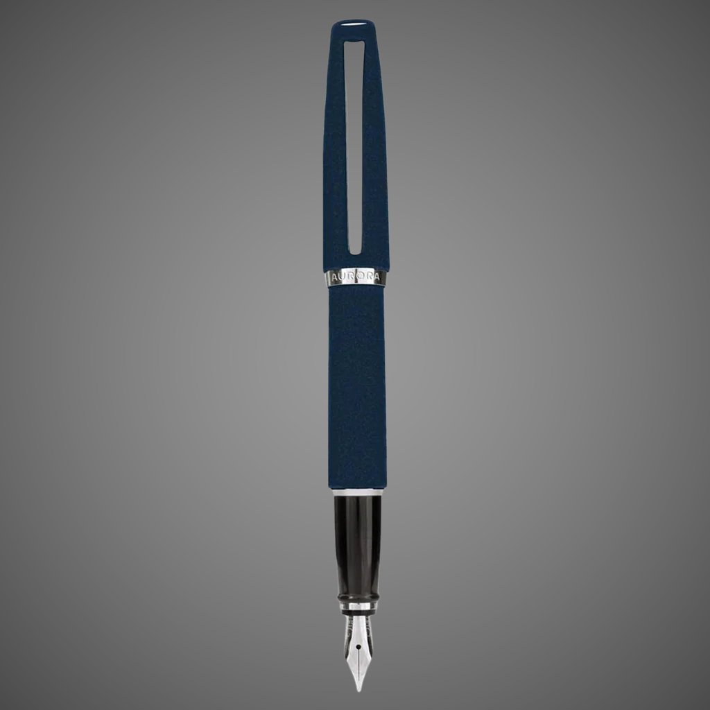 Перьевая ручка Aurora Style Velvet Blue CT, перо - F, в подарочной коробке, Материал ткани: бархат, велюр, хром