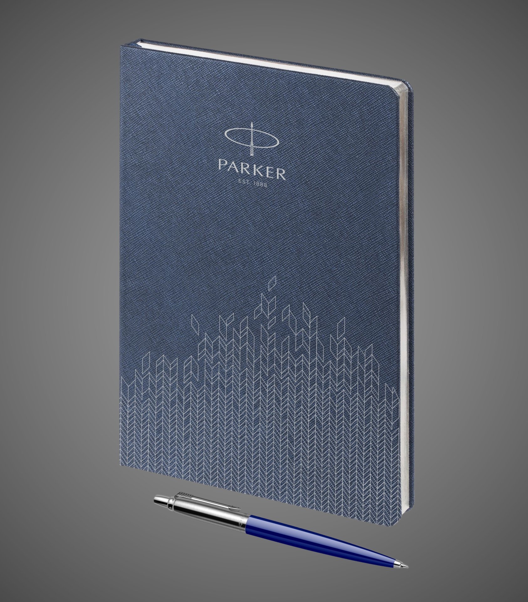 Подарочный набор: Шариковая ручка Parker Jotter K60 и Ежедневник недатированный, синий, Металлы: нержавеющая сталь, пластик