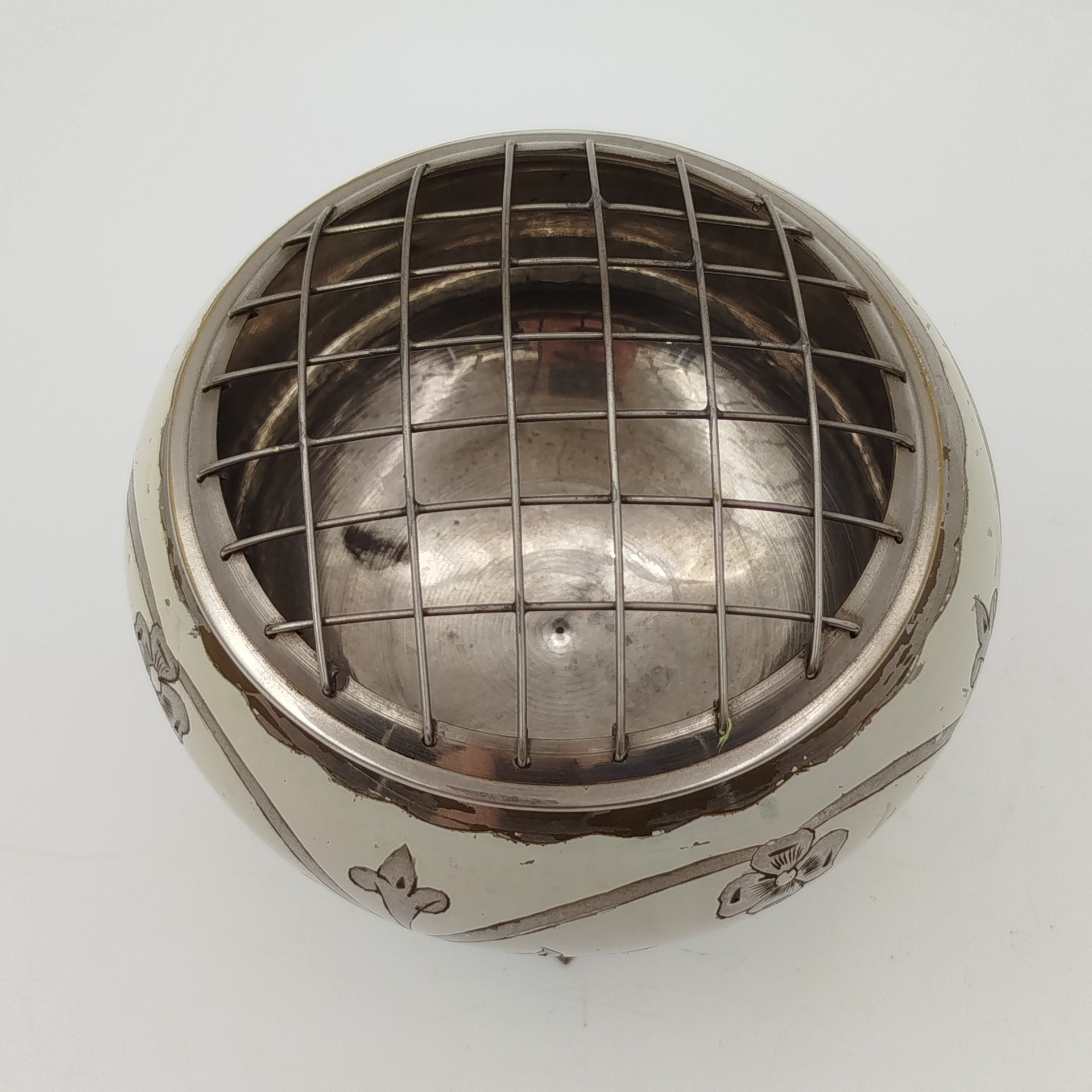 Ваза-ароматница для благовоний с растительным декором, металл, гравировка, крашение, Индия, 1970-1990 гг.