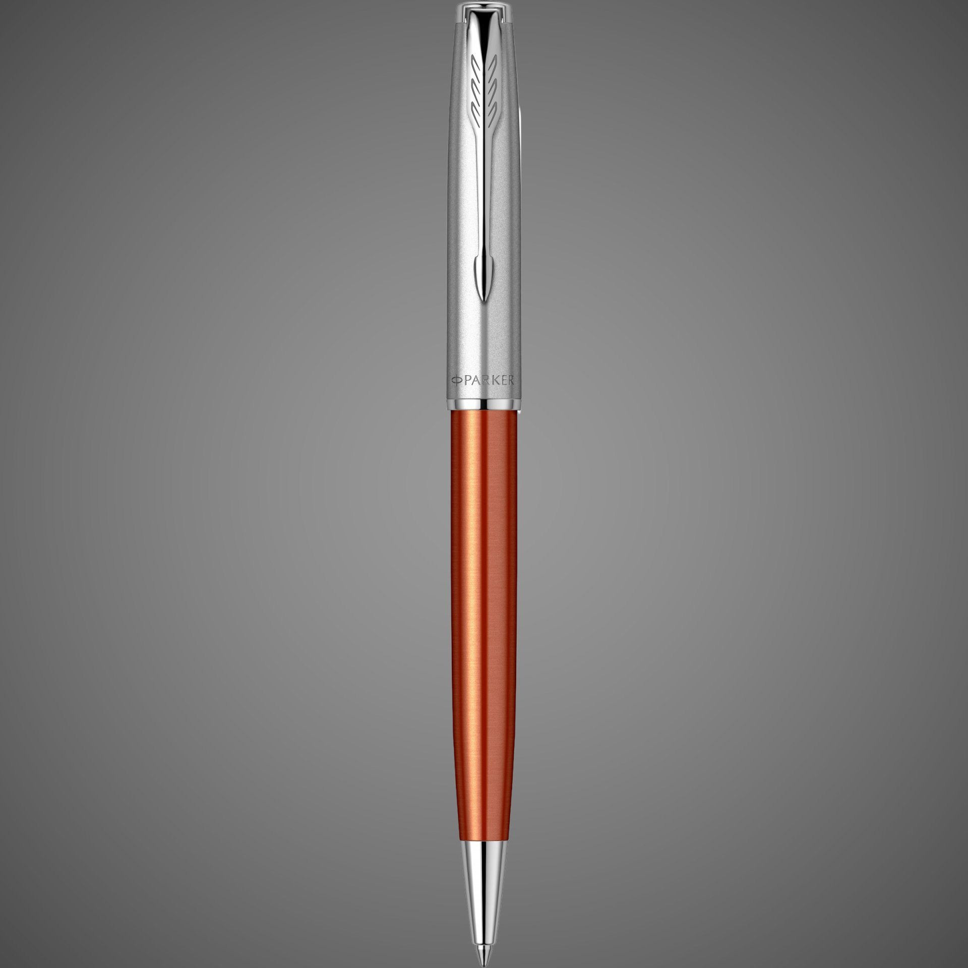 Шариковая ручка Parker Sonnet Essentials Orange SB Steel CT, цвет чернил black, стержень: M, в подарочной упаковке., Металлы: нержавеющая сталь, палладий