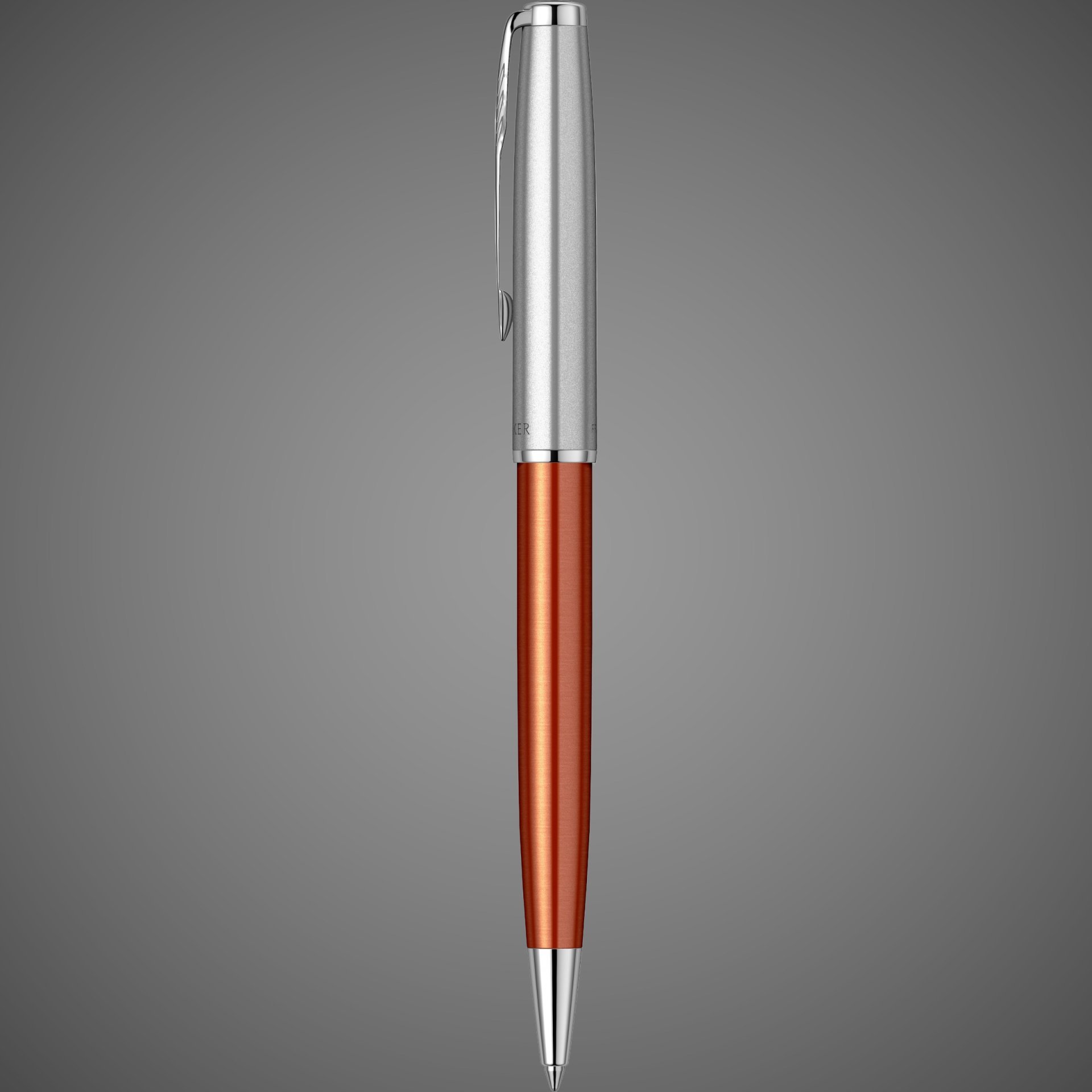 Шариковая ручка Parker Sonnet Essentials Orange SB Steel CT, цвет чернил black, стержень: M, в подарочной упаковке., Металлы: нержавеющая сталь, палладий