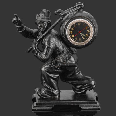 Часы "Клоун", чугун, крашение, Каслинский чугунолитейный завод (Касли), СССР, 1960 г.