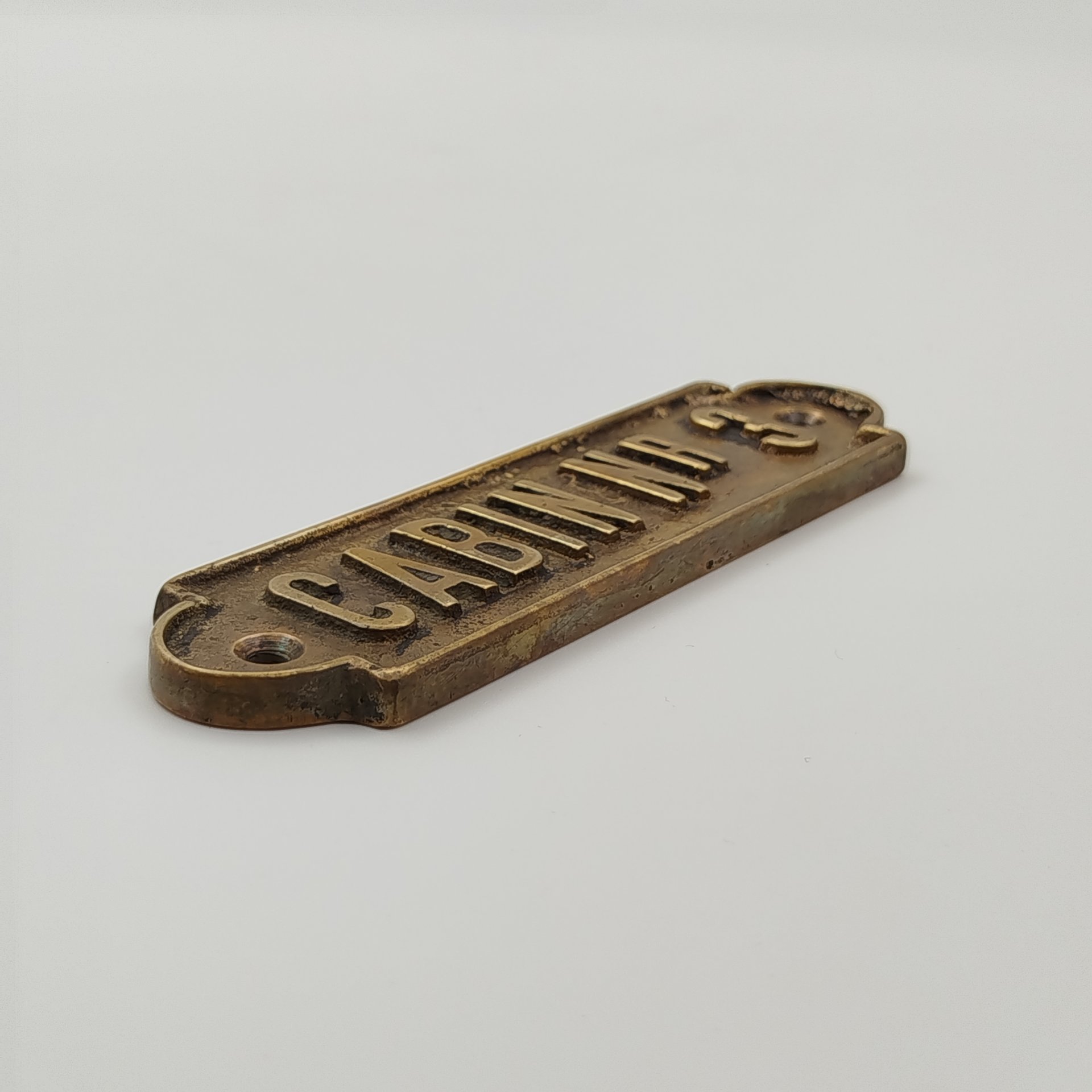 Табличка "Cabin Nr 3" ("Каюта № 3"), латунь, литье, Западная Европа, 1970-1990 гг.