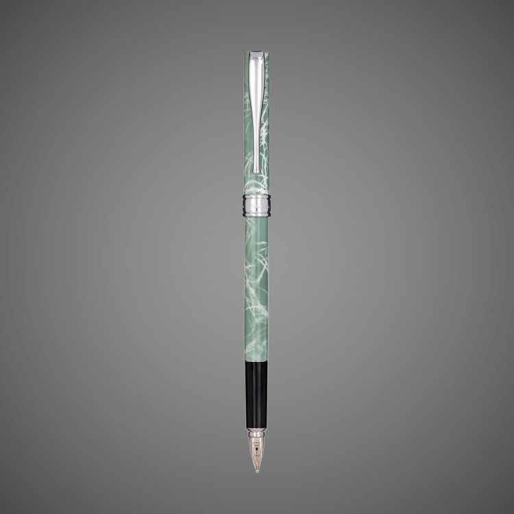 Перьевая ручка Aurora Magellano Lacca Ice CT, перо - M, в подарочной коробке, Лаки и смолы: лак, смола, хром